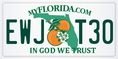 FL license plate EWJT30