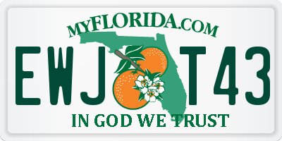FL license plate EWJT43