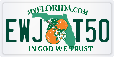 FL license plate EWJT50
