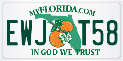 FL license plate EWJT58