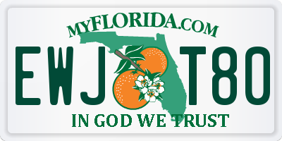 FL license plate EWJT80