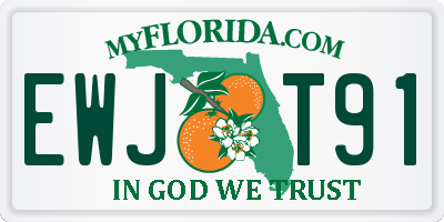 FL license plate EWJT91
