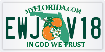 FL license plate EWJV18