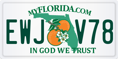 FL license plate EWJV78
