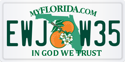 FL license plate EWJW35