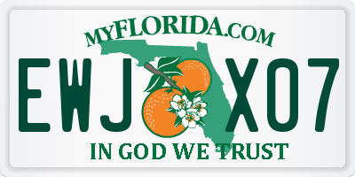 FL license plate EWJX07