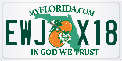 FL license plate EWJX18