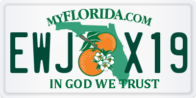 FL license plate EWJX19