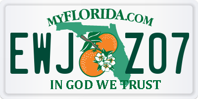 FL license plate EWJZ07