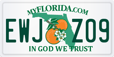 FL license plate EWJZ09