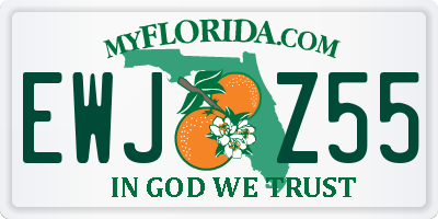 FL license plate EWJZ55