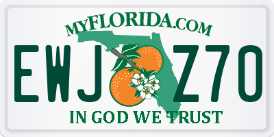 FL license plate EWJZ70