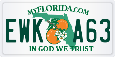 FL license plate EWKA63