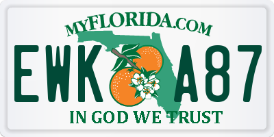 FL license plate EWKA87