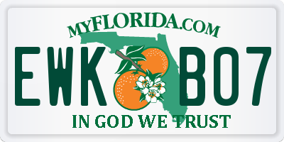 FL license plate EWKB07
