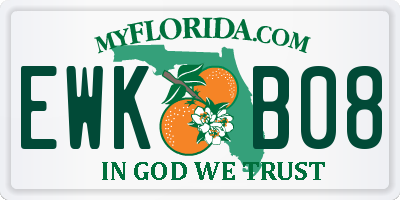 FL license plate EWKB08