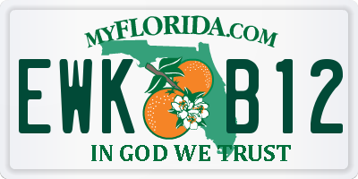 FL license plate EWKB12