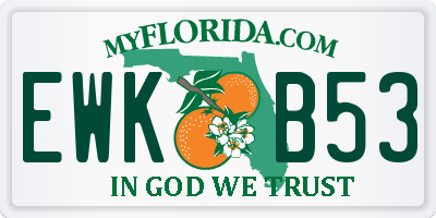 FL license plate EWKB53