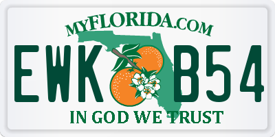FL license plate EWKB54