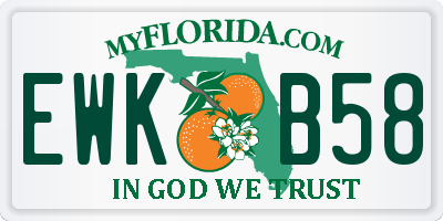 FL license plate EWKB58