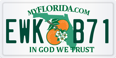 FL license plate EWKB71