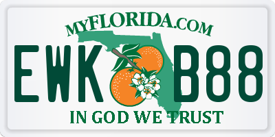 FL license plate EWKB88