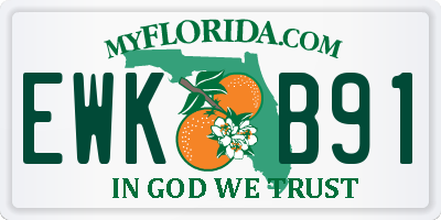 FL license plate EWKB91