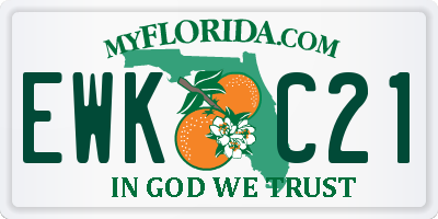 FL license plate EWKC21
