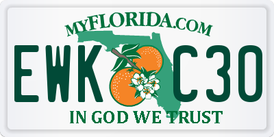 FL license plate EWKC30