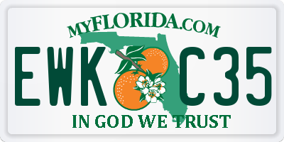 FL license plate EWKC35