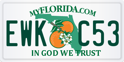 FL license plate EWKC53