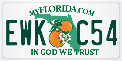 FL license plate EWKC54