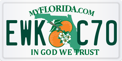 FL license plate EWKC70