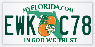 FL license plate EWKC78