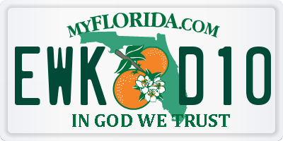 FL license plate EWKD10