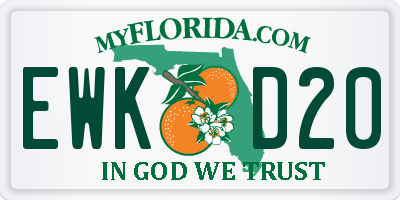 FL license plate EWKD20
