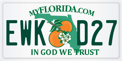 FL license plate EWKD27