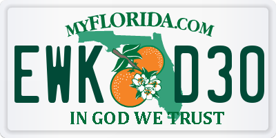 FL license plate EWKD30
