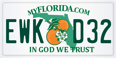 FL license plate EWKD32