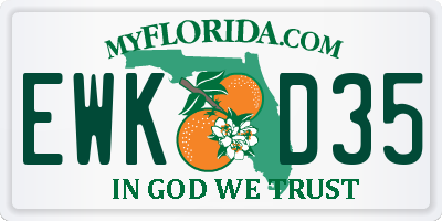 FL license plate EWKD35