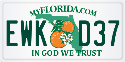 FL license plate EWKD37