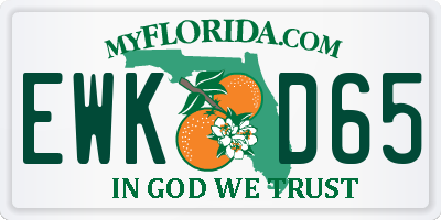 FL license plate EWKD65