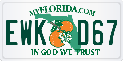 FL license plate EWKD67