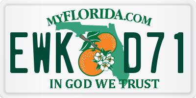 FL license plate EWKD71