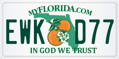 FL license plate EWKD77
