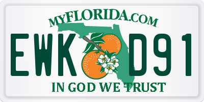 FL license plate EWKD91