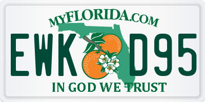 FL license plate EWKD95