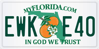 FL license plate EWKE40