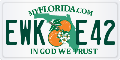 FL license plate EWKE42