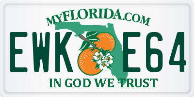 FL license plate EWKE64